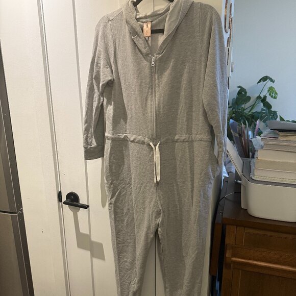 Jillian Harris X Smash + Tess Hoodie Jumpsuit in Heathered Grey | Size L - Picture 2 of 5